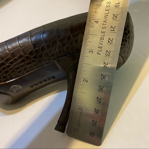 BCBGirls Brown Alligator Print Heels - Picture 5 of 7